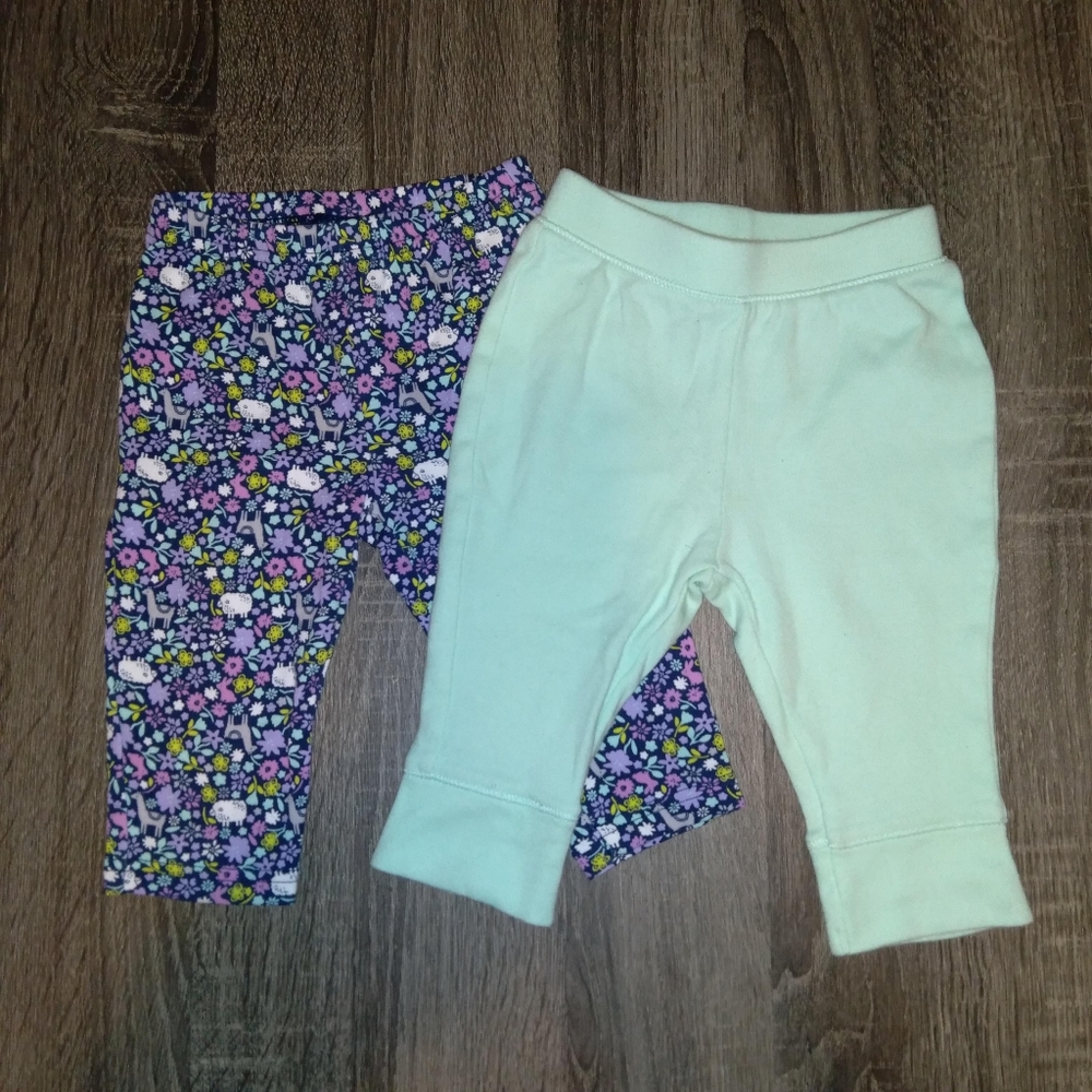 Lot of 2 Pants Baby Girls -Just One You by Carter's 6M & Cloud Island 3-6 M